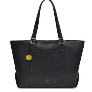 Margot Sienna Tote Black Leather Large Bag NWT